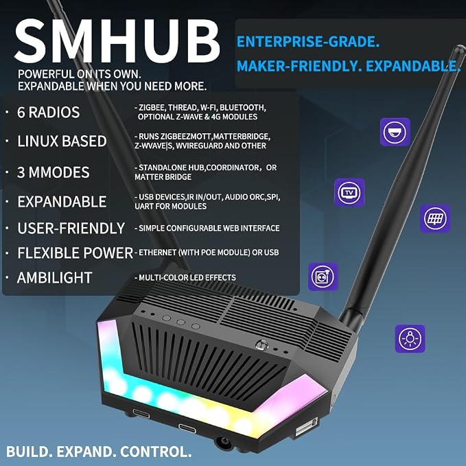 SMLIGHT SMHUB Zigbee Smart Home Integrated Device Controller Coordinator Matter - Image 3