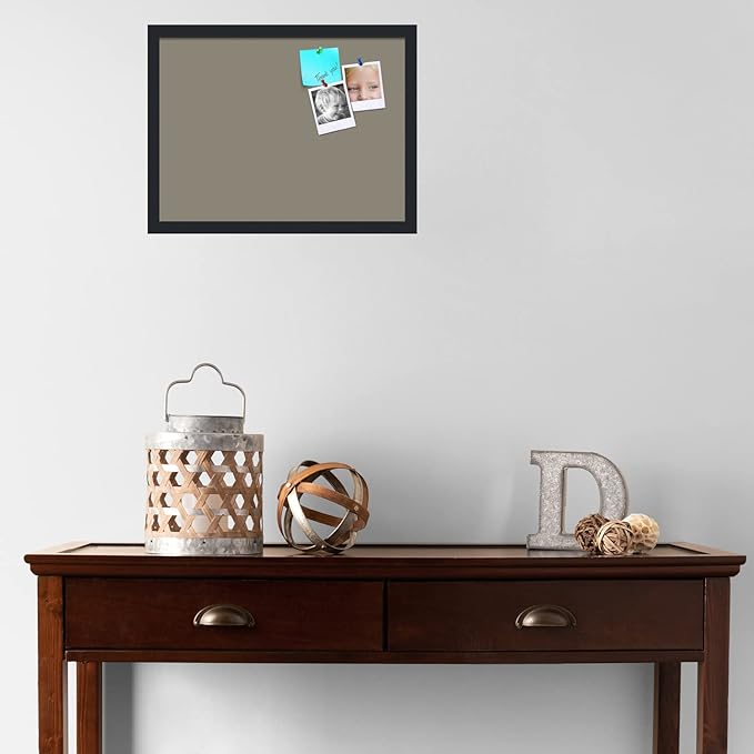 PinPix 20x15 Inch Cork Bulletin Board. This Decorative Framed Pin Board Comes with Pewter Design and a Satin Black Frame. Ideal for Home Office Decor or Message Board (PinPix-1812)