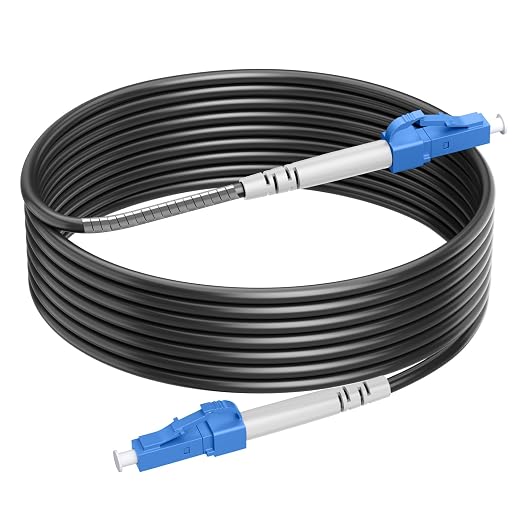 165 Feet Outdoor Simplex Fiber Optic Cable, OS2 LC to LC Single Mode Fiber by RamboCables