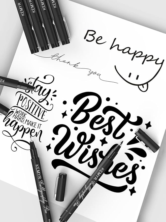 4 Micro Fine liner Drawing Art Pens Calligraphy Pens: 0.1mm Size Black Art supplies Waterproof Archival Black Ink Markers For Artists,Use for Professional Watercolor,Sketching