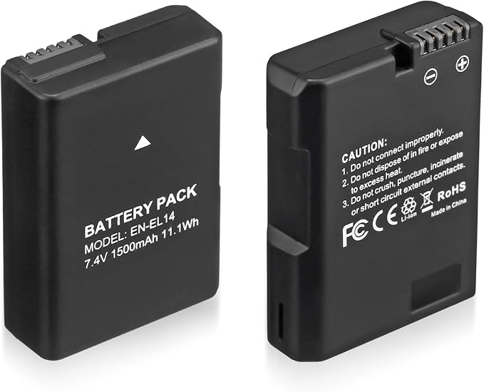EN-EL14 EN EL14A Battery 2-Pack 1500mAh Li-ion Batteries Compatible by Magolin