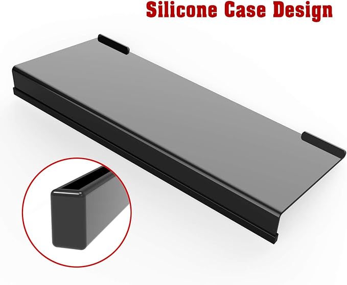 Mini Computer Keyboard Stand-11.8'' x 5.1''-Small Computer Keyboard Tray Acrylic Keyboard Holder for 78 Keys Universal Compact Keyboard, with Black Silicone Strip, Black