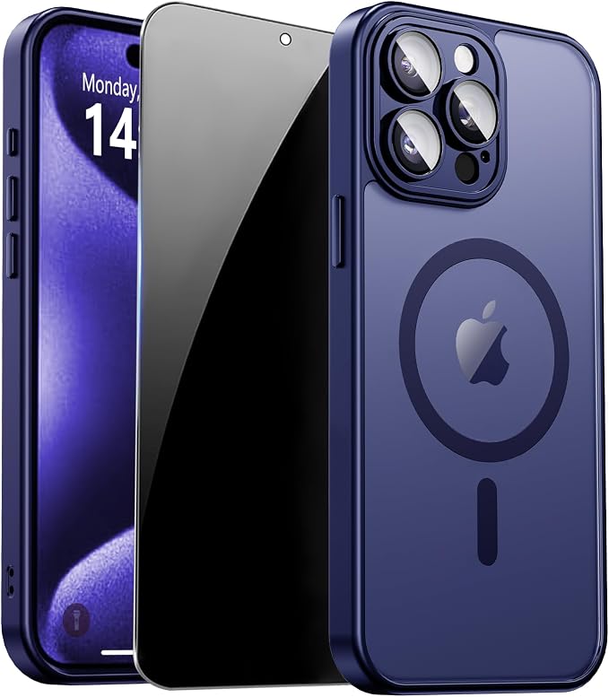 for iPhone 15 Pro Case with Privacy Screen Protector and Camera Protection by ZOZDOKG