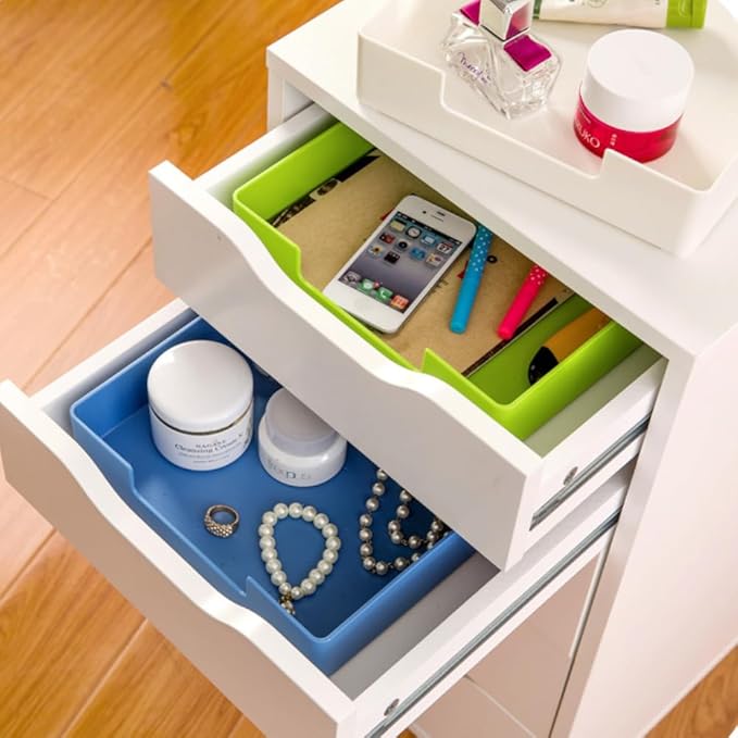 Desk Letter Tray, 2PCS A4 Size Plastic Stackable File Document Organizer, Office Desktop File Paper Holder, Book Storage Rack,Anti-Skid Stacking Support for Office Supplies (White)