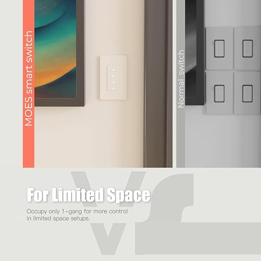 MOES Smart Triple Light Switches, 2nd Generation Wi-Fi 3 Gang Single Pole Switch - Image 4