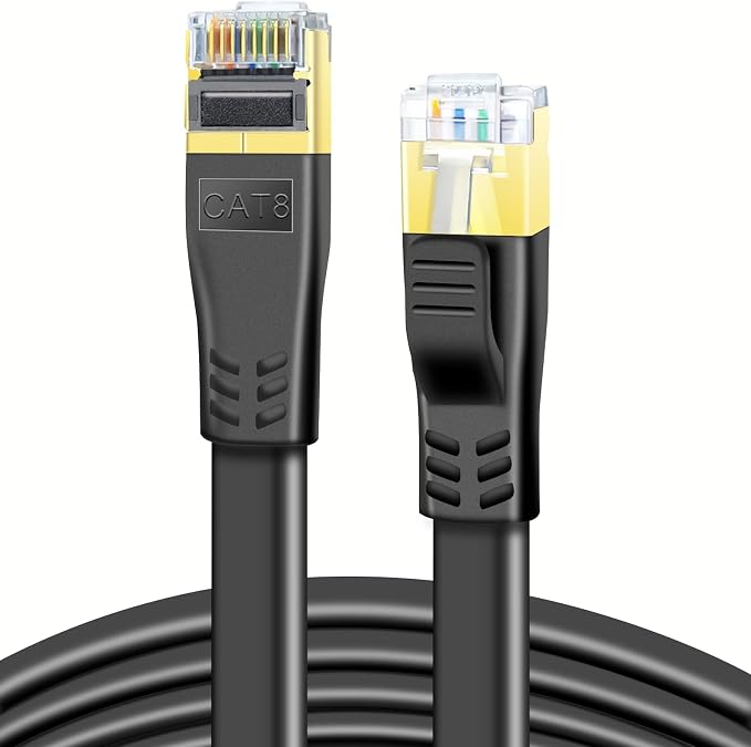 DDMALL CAT 8 Ethernet Cable 6ft, High Speed 40Gbps 2000MHz Shielded Flat CAT8 by DDMALL