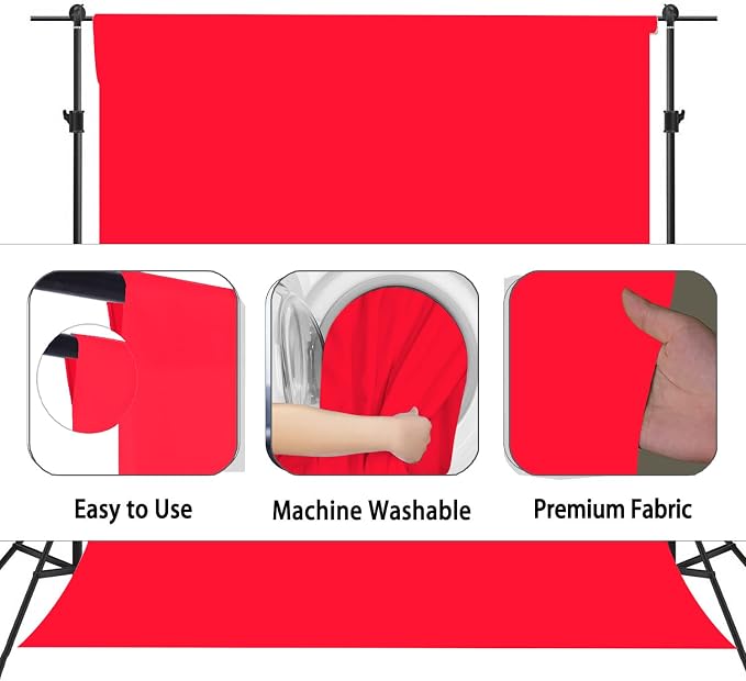 Red Photo Backdrop for Photoshoot, Fabric Background for Product Photography - Image 6