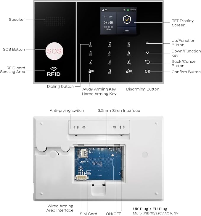 XUK Smart Home Security System, 4G/GSM &WiFi Wireless Alarm Kit - Image 9