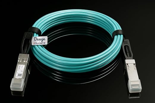 Elfcam® - 50m/164.04ft Fiber Optic Cable OM3 SFP+ to SFP+ AOC 10Gbps, Compatible - Image 2