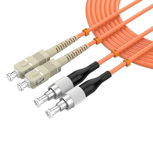 OM1 Multimode Duplex Fiber Patch Cable, SC/UPC to FC/UPC, 62.5/125μm 2M/6.5FT by lidkew