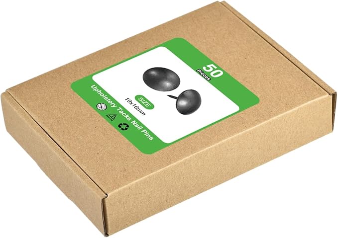 uxcell Upholstery Tacks Nail Pins Furniture, 100Pcs 19x16mm Thumb Tack Pins Assortment Kit Carbon Steel for Home Sofa DIY Decorative Nail Heads Nails, Black