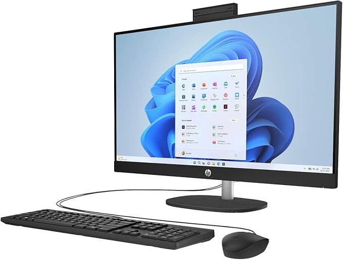 HP 27" FHD Touchscreen Business All-in-One Desktop Computer, Intel 12-Core Ultra 7 155U (Beats i7-1355U), 32 GB DDR5 RAM, 2 TB SSD, Intel Iris Xe Graphics, Wired KB & Mouse, Wi-Fi 6, Windows 11 Pro