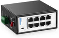 8 Port Mini PoE+ Industrial Switch, 10/100Mbps Fast Ethernet, Din Rail & Wall by YuLinca