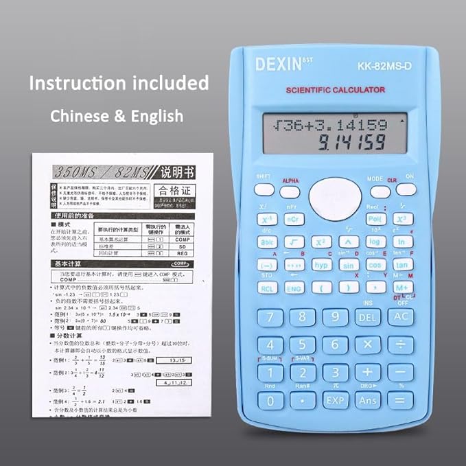 Scientific Calculators Desktop, Scientific Calculators for Students, Scientific Calculator 240 Functions 2 Line 10+2 Digits, Desk Math Calculator for School (Blue)