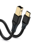 Printer Cable 6ft, Scanner USB C to USB B Cable by Bordsek