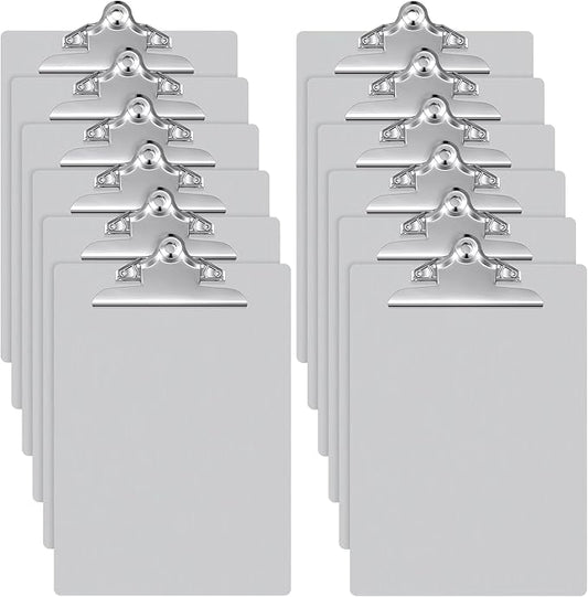 12 Pcs Metal Clipboard Heavy Duty Aluminum Clipboards 12 x 9 Inch Metal Clip Board with Low Profile Clip A4 Letter Size Document Holder for Office School Medical Jobsite Laboratory
