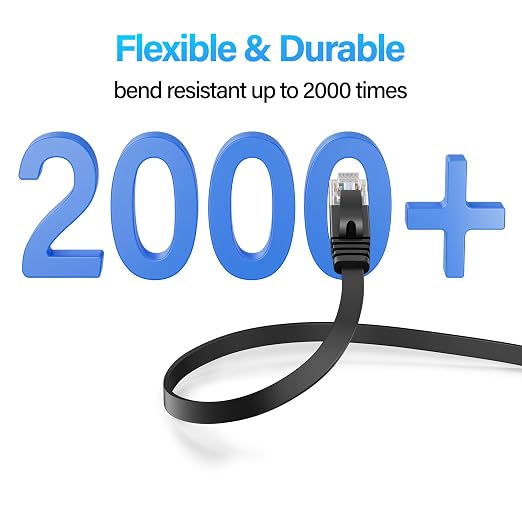 Cat 6 Flat Ethernet Cable 75 FT, UTP 10Gbps High-Speed Cat6 Ethernet Cable - Image 4