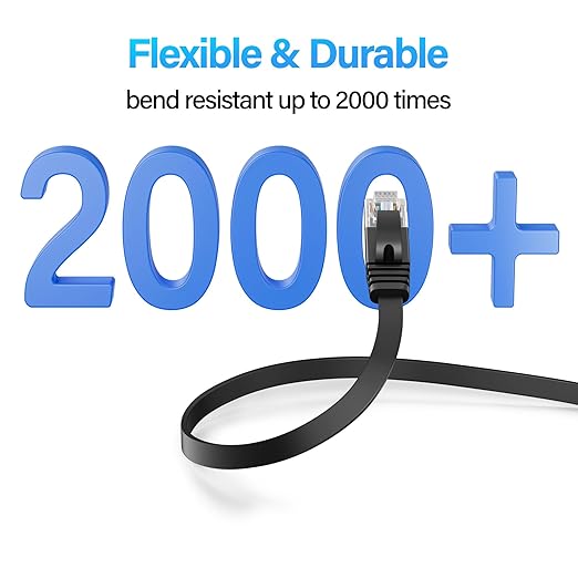 Cat 6 Flat Ethernet Cable 50 FT, UTP 10Gbps High-Speed Cat6 Ethernet Cable - Image 4