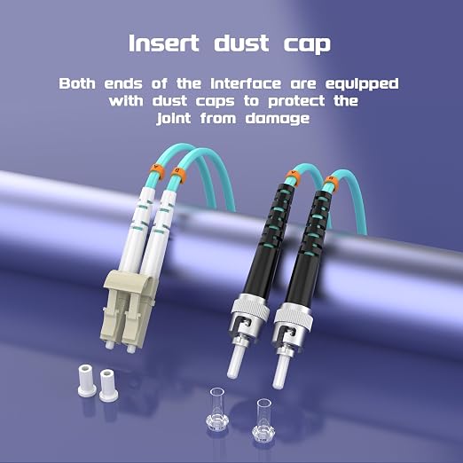 LC/UPC to ST/UPC Fiber Patch Cable OM3 32ft/10meters, 10Gb/Gigabit MultiMode - Image 6