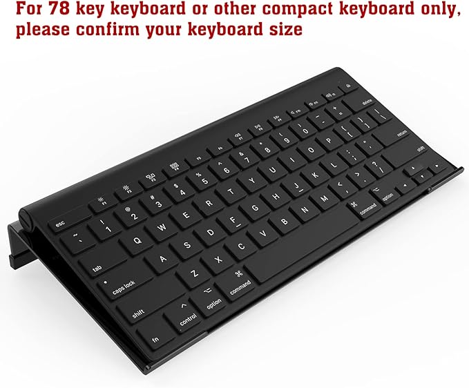 Mini Computer Keyboard Stand-11.8'' x 5.1''-Small Computer Keyboard Tray Acrylic Keyboard Holder for 78 Keys Universal Compact Keyboard, with Black Silicone Strip, Black