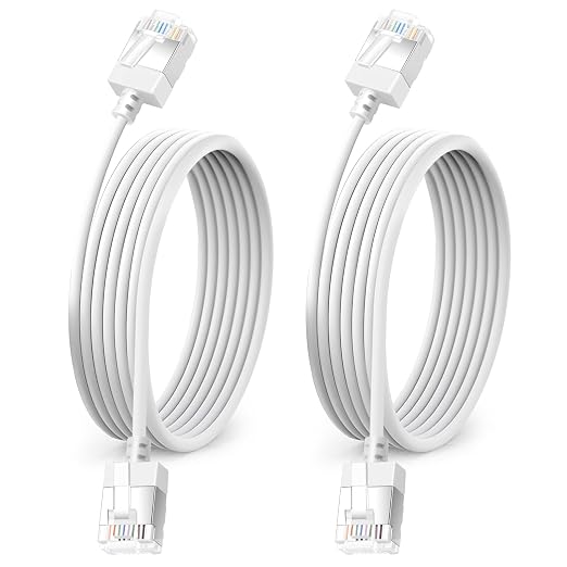 Ultra Thin Cat 6A Ethernet Cable 15 Feet 2Pack, Flexible & Slim Rj45 Cat6a LAN by DUTEVOLNS