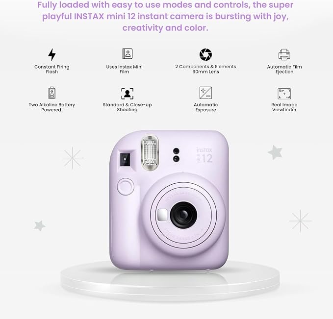 Fujifilm Instant Mini 12 Camera + Accessory Bundle & Compatible Custom Case + - Image 4