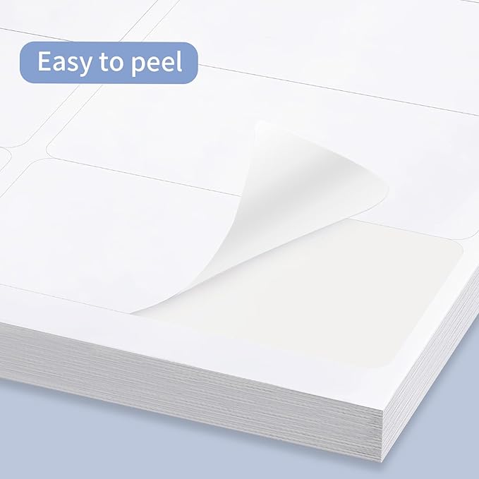 8.5"×11" Address Labels 600 Labels Sticker Paper for Laser/Inkjet Printer, 1" x 2-5/8" mailing Label- White