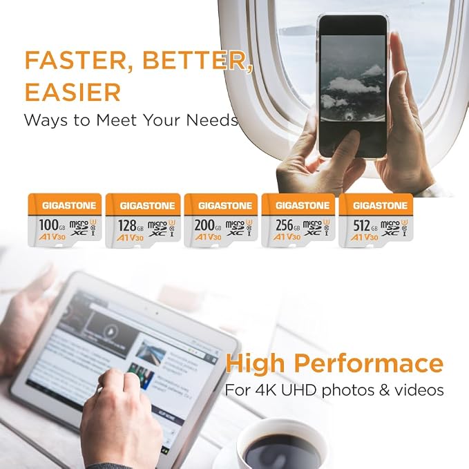 GIGASTONE 256GB Micro SD Card, A1 V30 4K Video Recording, MicroSDXC Memory Card - Image 5