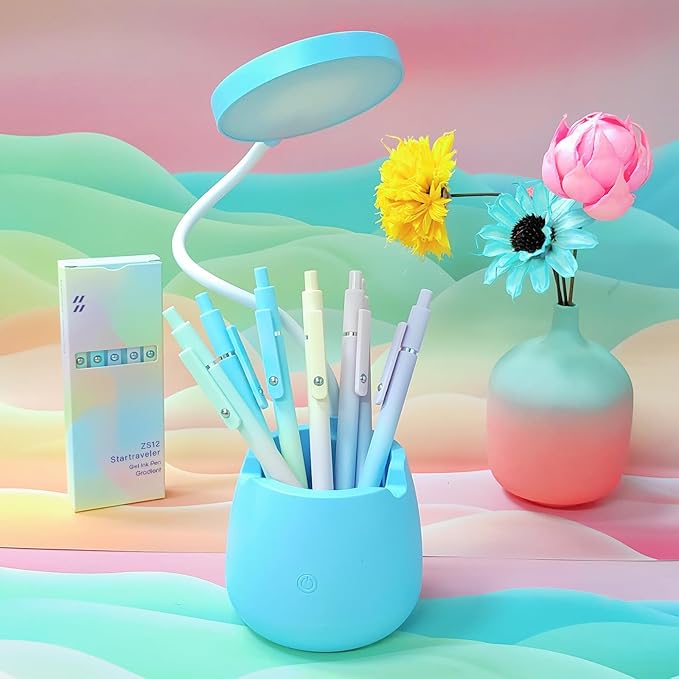 Gel Pens, 10 Pcs Black Ink Pens for Women, 0.7mm Medium Point Smooth Writing Pens with Silicone Grip, High-End Series Metal Clip Retractable Pens for Journaling Note Taking (10 Pcs Pastel)