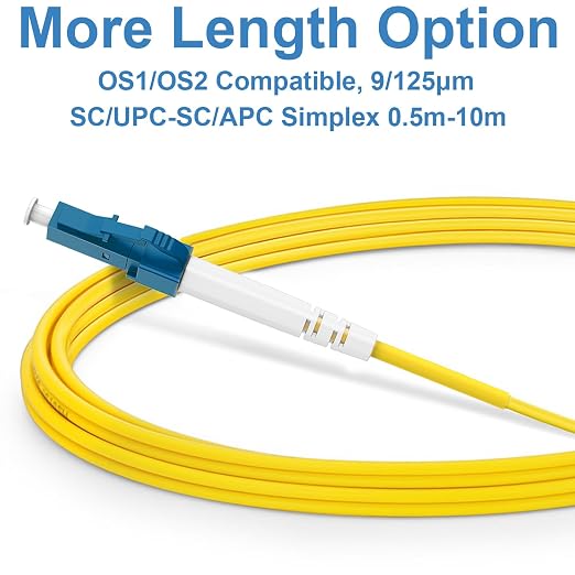 FLYPROFiber- OS2 3M/10ft LC/UPC to SC/APC Fiber Path Cable, Single Mode Fiber - Image 3
