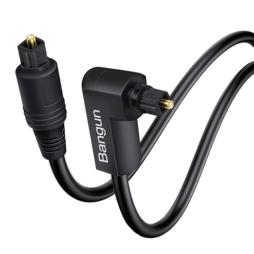 90 Degree Optical Audio Cable 25 feet, Slim Digital Audio Optical Cable by Bangun