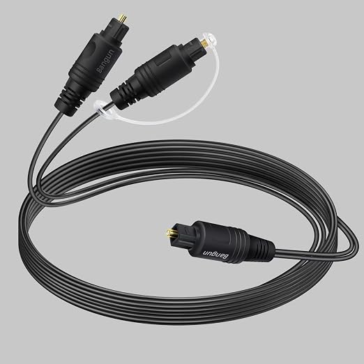 1x2 Digital Audio Splitter Cable 15ft, Toslink Digital Fiber Optic Audio by Bangun
