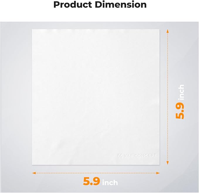 K&F Concept 6 Pack Microfiber Cleaning Cloths for Glasses, Individually Wrapped Lens Cleaner Cloths, Glasses Wipes for Eyeglass, Cameras, iPad, iPhone, TV Screen (6''x6'')