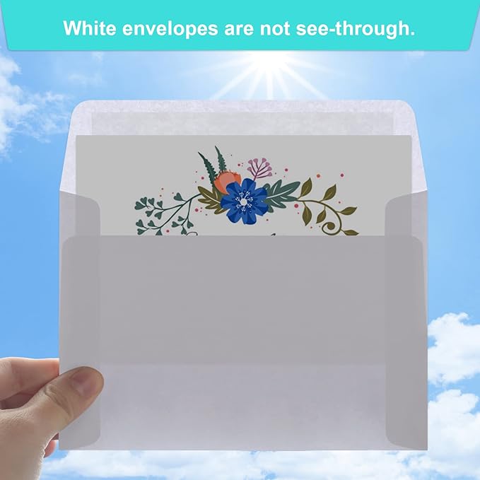 Joyberg 70 Packs A4 Envelopes, White, 4x6 Photo, Self Seal for Invitations, Weddings, Baby Shower, Photos, Postcards, Greeting Cards, Mailing