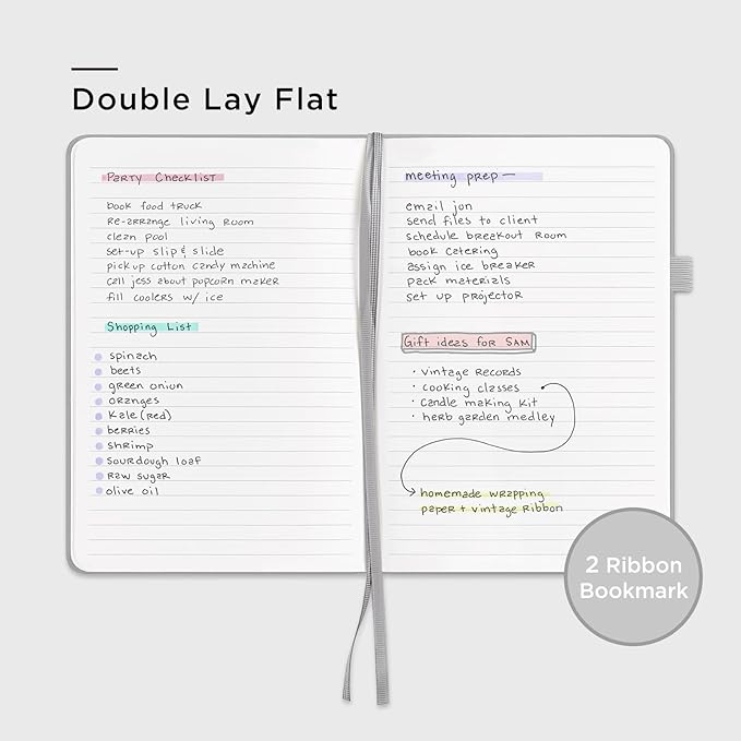 &And Per Se Lined Journal Notebook (5 Packs), 160 Pages, A5 5.7 x 8 inches College Ruled Thick Paper Notebook Journals for Writing, Hardcover Notebooks for Women Men Office School (Grey)