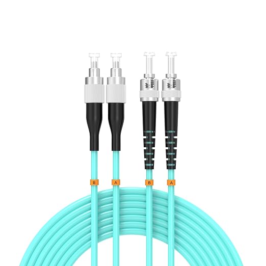 OM3 FC/UPC to ST/UPC Fiber Patch Cable 30Meters 100ft 10BG Multimode Duplex by Buacoz