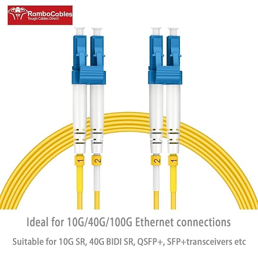 10m OS2 LC to LC Single Mode Fiber Patch Cables, Options 0.2m~305m, SM - Image 2