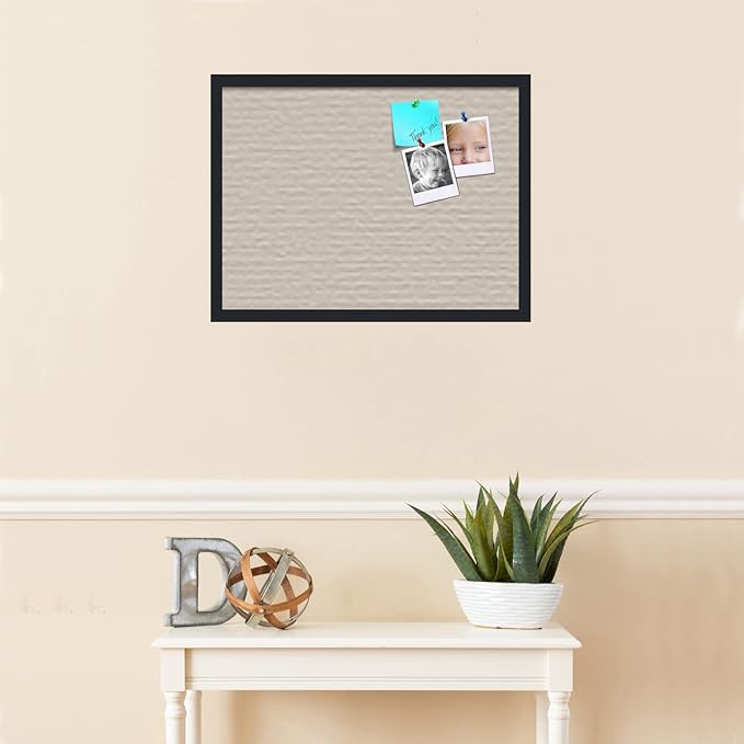 PinPix 24x18 Inch Cork Bulletin Board. This Decorative Framed Pin Board Comes with Desert Pastel Design and a Satin Black Frame. Ideal for Home Office Decor or Message Board (PinPix-1815)