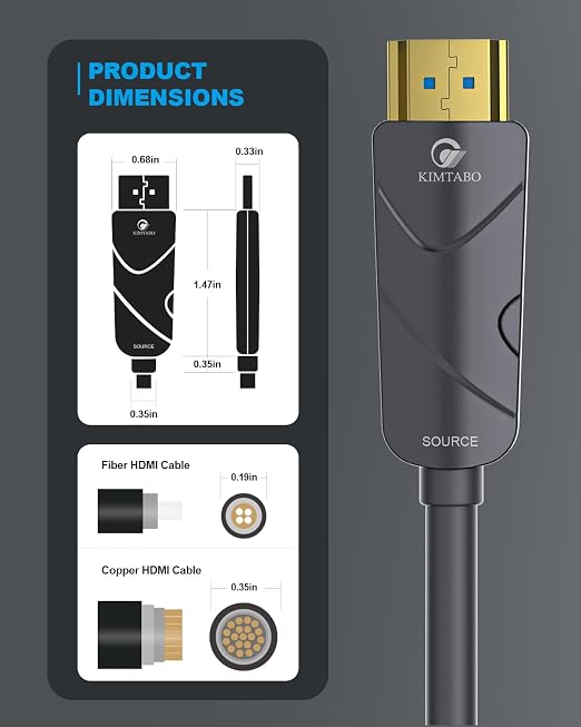 4K HDMI Cable 40 ft, Fiber Optic HDMI Cord, Ultra High Speed Uni-Directional - Image 4