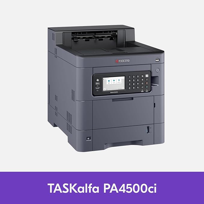 KYOCERA TASKalfa PA4500ci Color Laser Printer 47 ppm, 1200 dpi, Gigabit Ethernet & HyPAS Capable, 4.3 inch Touchscreen Panel, 650 Sheet Capacity