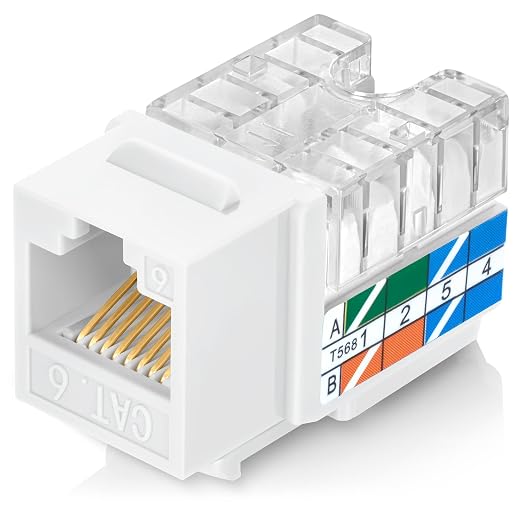 Everest 90° Angled RJ45 Cat6 Keystone Jacks 100-Pack in White - Image 8