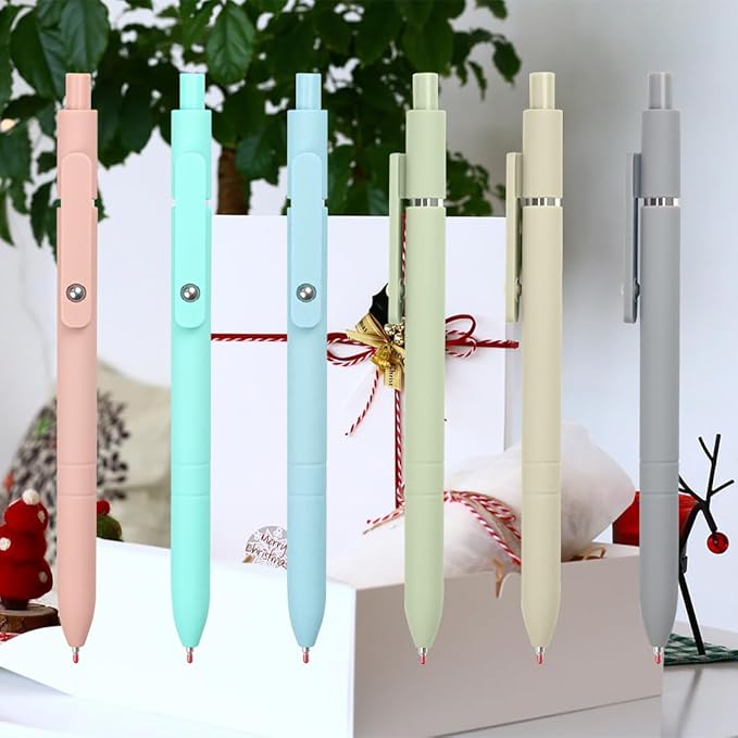 ELANE 6 Pcs Colorful Gel Pens,0.5mm Fine Point Quick Dry Black Ink Pen for Journaling Note Taking Writing, High-End Series Pens for Gifts for Doctor Nurse Teacher Students (Morandi-6PCS)