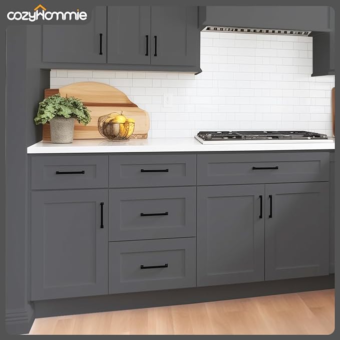 Shaker Style Pebble Grey RTA Base Drawer Cabinet by Solid Wood for Kitchen, Bathroom, Bedroom or Office with 3 Drawers and Soft Close(15" W x 24" Depth x 34-1/2" H)
