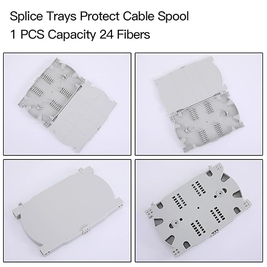 12 Duplex 24 Port LC-OS1 Rack Mount Enclosure Box + Splice Trays Fiber Cables - Image 7