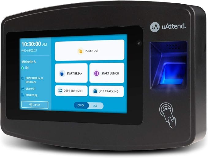 uAttend JR2000 Biometric Fingerprint, PIN Time Clock by uAttend