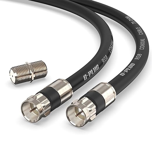 G-PLUG 10FT RG6 Coaxial Cable Connectors Set- High-Speed Internet, Broadband by G-PLUG