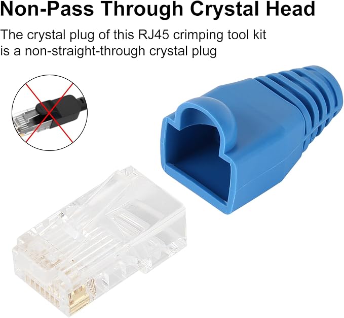 RJ45 Crimp Tool Kit Pass Through Ethernet Crimper - Image 5