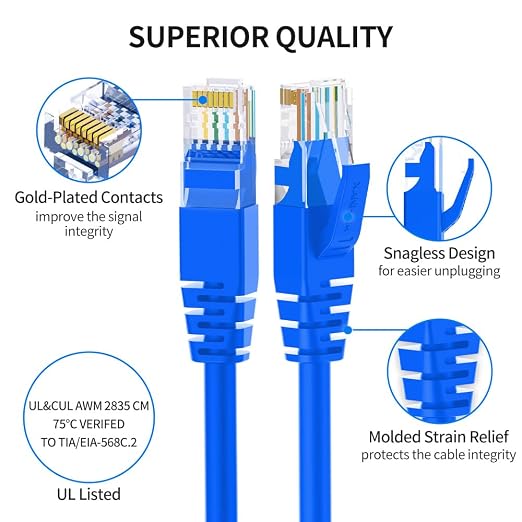Cat6 Ethernet Cable 6 Feet 10 Pack Network RJ45 Cat6 Internet Patch Cable - Image 3