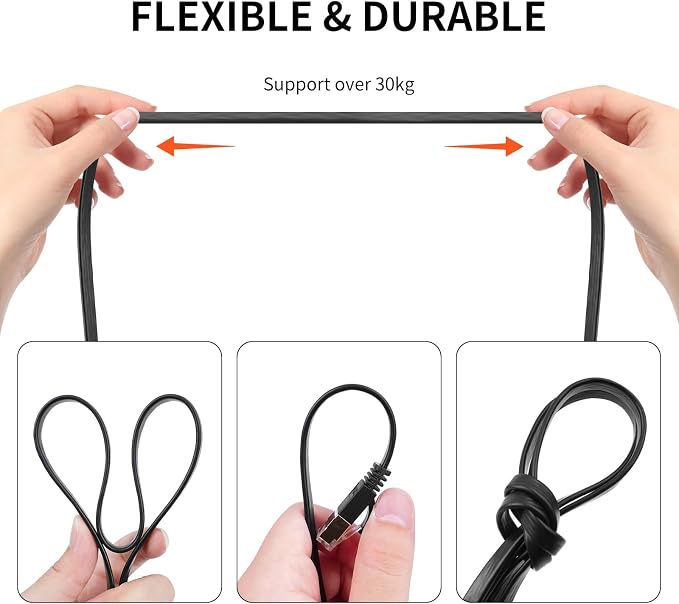 REXUS Retractable Cat 6 Flat Ethernet Network Cable 6.6 FT - Image 7