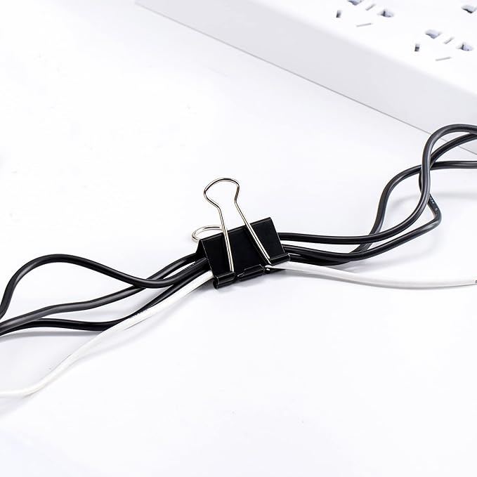 Amazon Basics Sturdy Binder Clips for Office Use, 144 Count (12 Pack of 12), Small, 0.75 in, Black